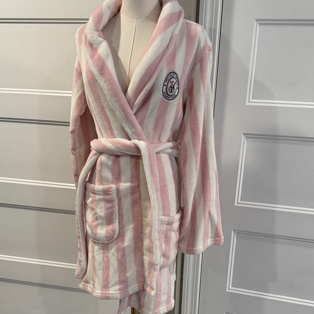 Victoria's Secret Pink and White Striped Robe